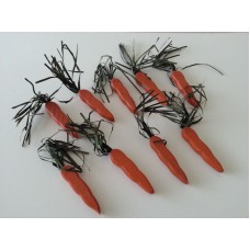 Set of 9 Wooden Primitive Wooden Carrots with Paper Green Tops    273387441632